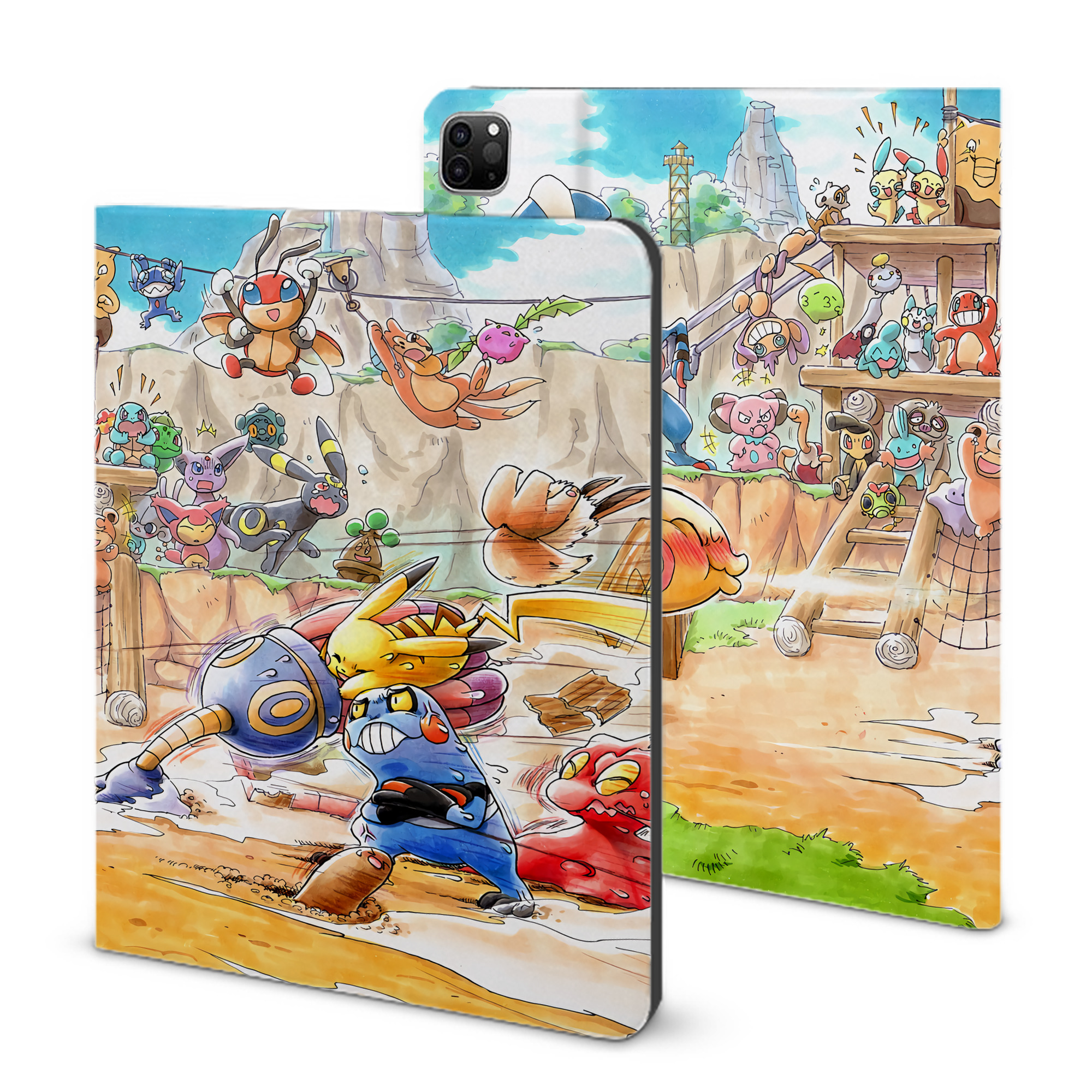 （画像用） ポケットモンスター Pokémon IPad ケース ブック型 PUレザー TPU 耐衝撃 軽量 薄型 ペン収納なし 全面保護 IPad 各モデル対応